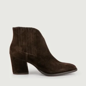 STIVALETTO TEXANO SCAMOSCIATO TESTA MORO CON SCOLLO