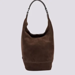 Borsa Phoebe secchiello  in camoscio cioccolato