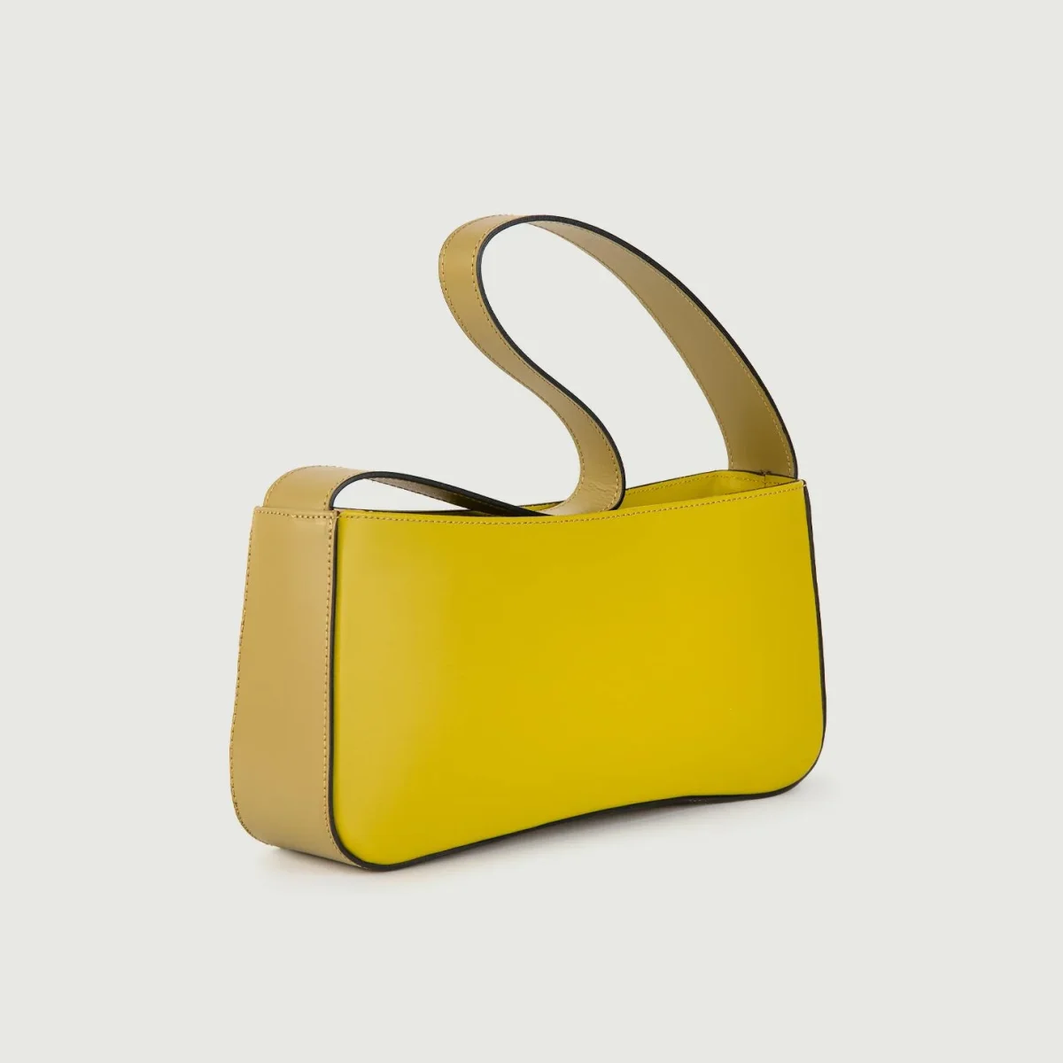 BORSA A SPALLA SEVENTY IN PELLE BICOLORE PISTACCHIO E SALVIA - immagine 3