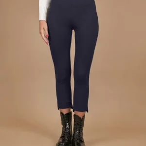 Pantalone a sigaretta asimmetrico in tessuto blu