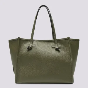 Shopping Marcella in pelle martellata guam green