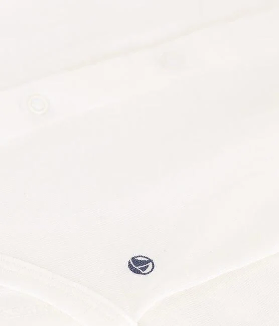 Body bianco in cotone a manica lunga con collaretto - immagine 4