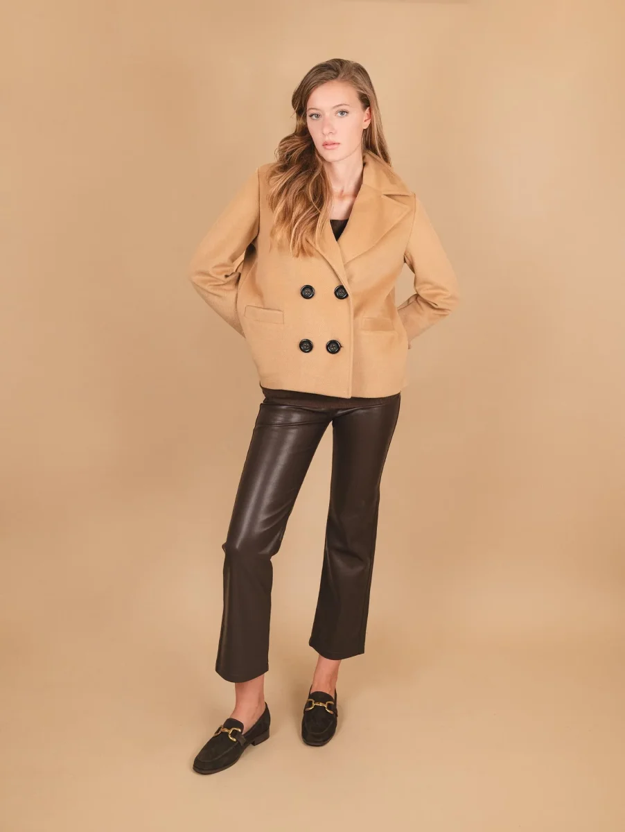 PEACOAT DOPPIOPETTO OVERSIZE CAMMELLO - immagine 7