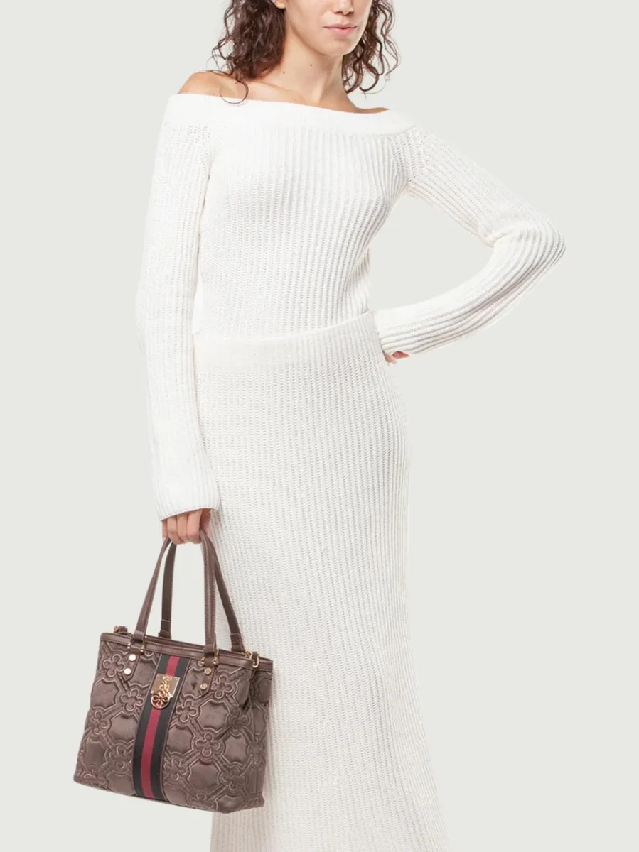 BORSA A MANO CON TRACOLLA CATE TAUPE - immagine 6