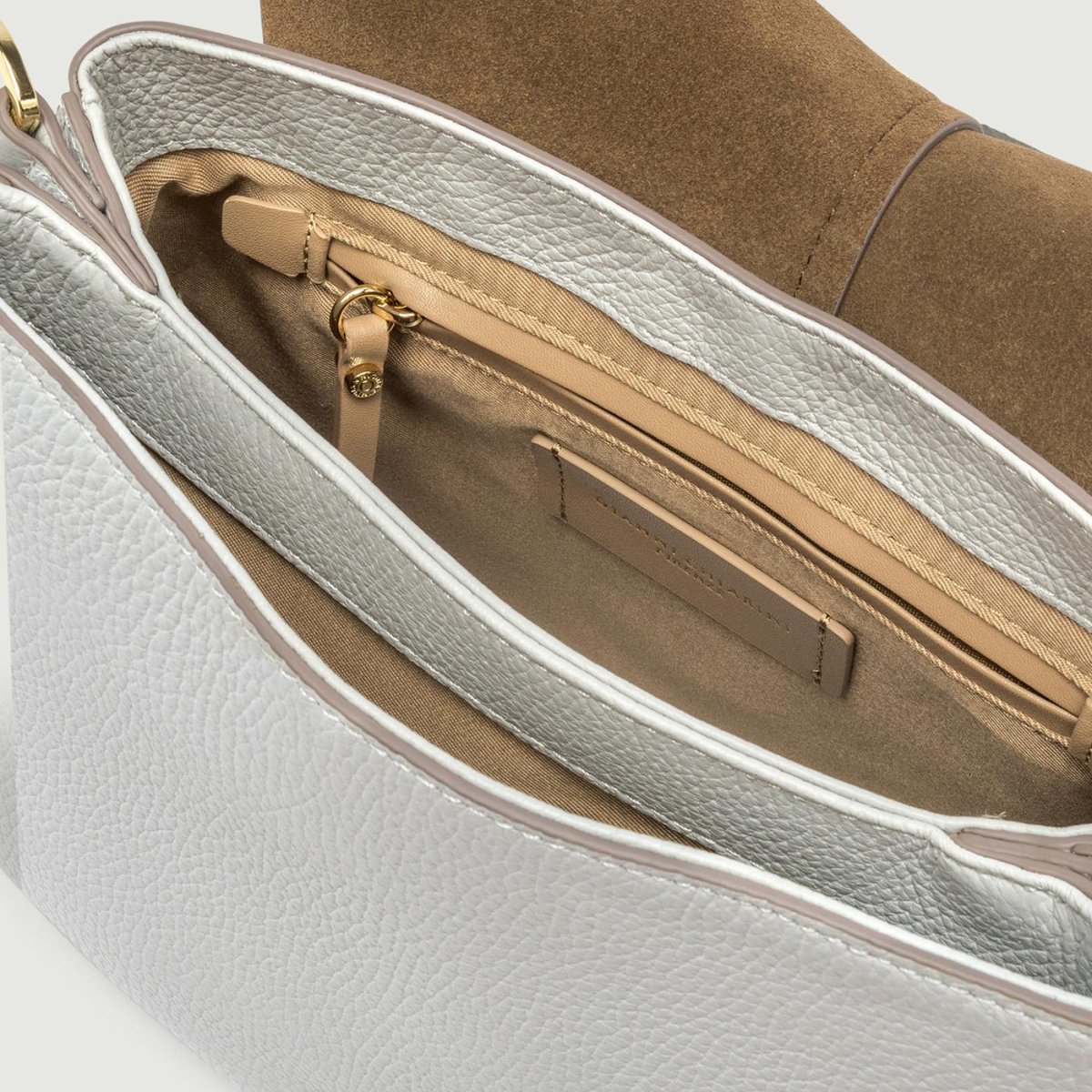 Borsa a tracolla Helena Round in pelle Silice - immagine 6