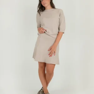 MINI GONNA IN MAGLIA BEIGE