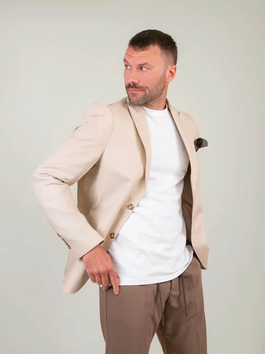 BLAZER IN LINO BEIGE - immagine 3