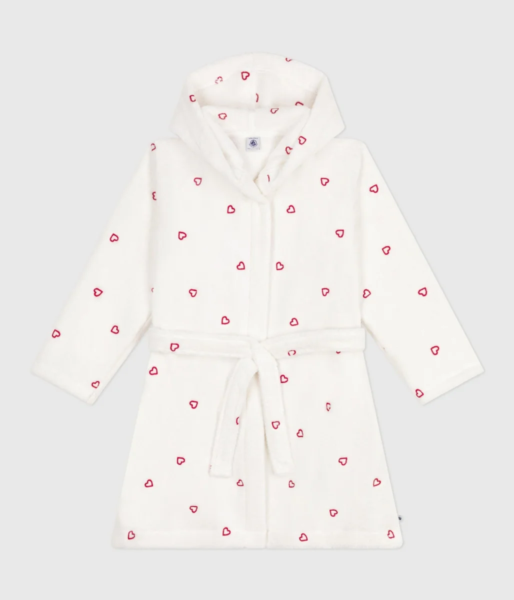 Accappatoio con cuori ricamati