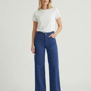 Pantaloni a palazzo in cotone inchiostro