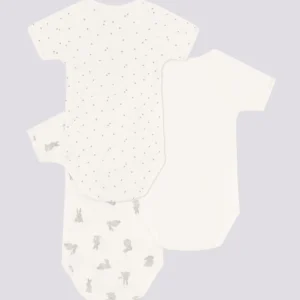 CONFEZIONE DA 3 BODY INCROCIATI CONIGLI IN COTONE