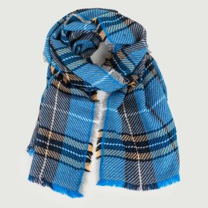 MAXI SCIARPA TURCHESE CON FANTASIA SCOZZESE