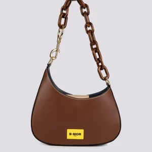 BORSA "MINI CURVY" BICOLORE MARRONE E BLU