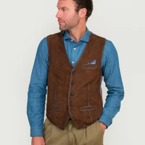 GILET IN PELLE COLOR WHISKY