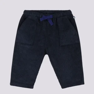 PANTALONI IN VELLUTO A COSTE GROSSE BLU