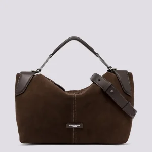 Borsa Alicudi in suede cioccolato