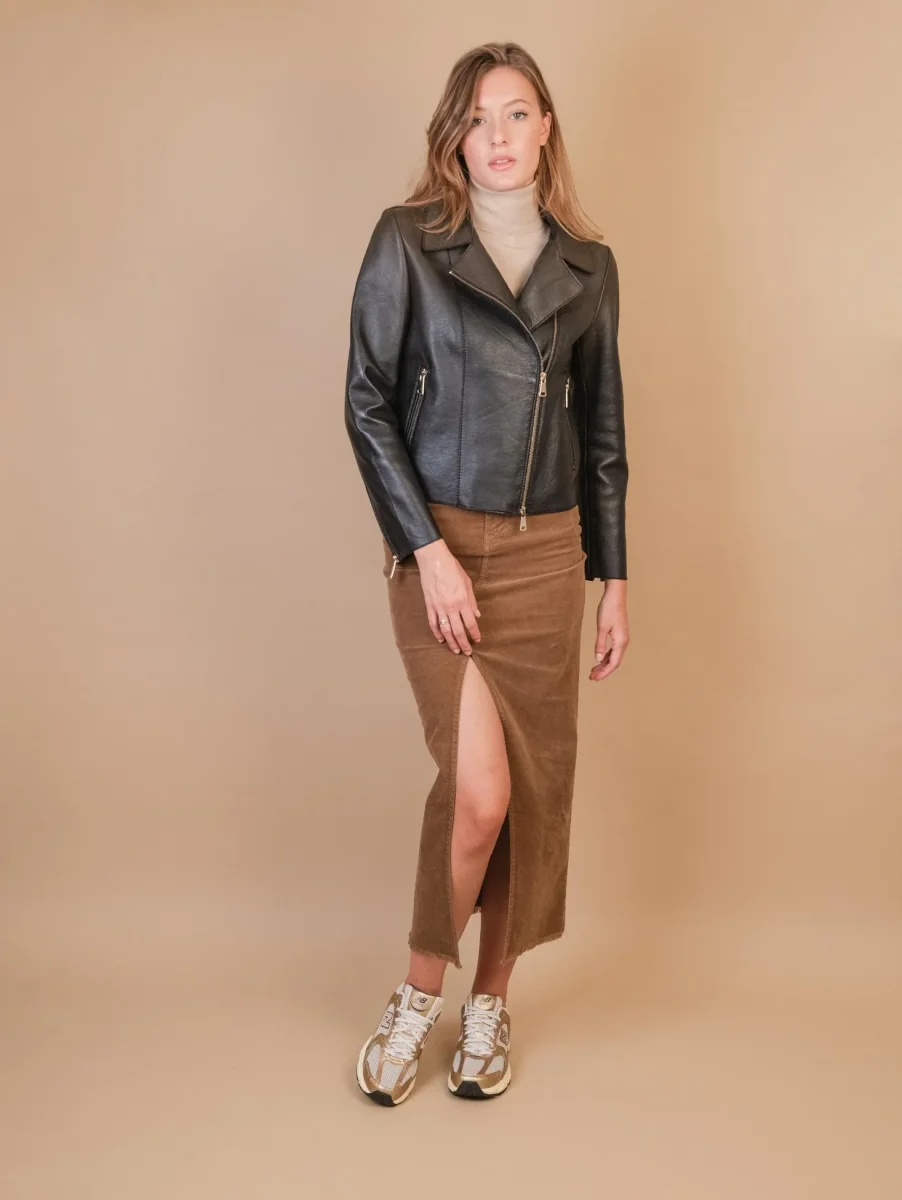 CHIODO IN PELLE SFODERATO MARRONE - immagine 9