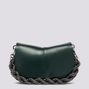 Borsa a spalla Helena Round in pelle verde