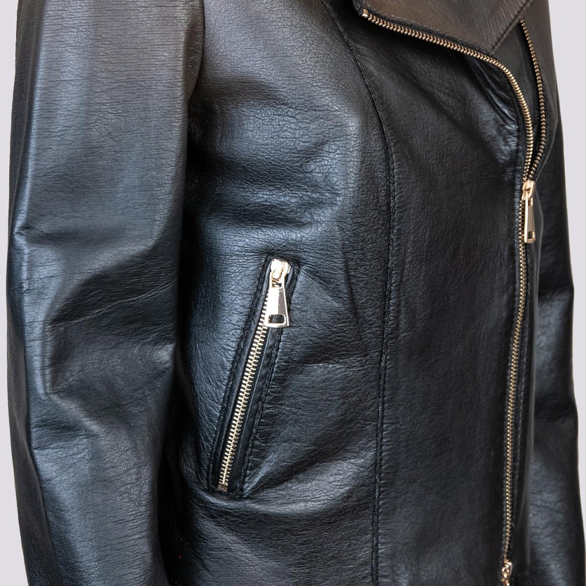 CHIODO IN PELLE SFODERATO MARRONE - immagine 4