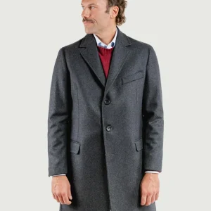 CAPPOTTO MONOPETTO MISTO CASHMERE GRIGIO ANTRACITE