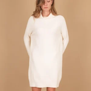 MAGLIA ABITO CON COLLO ALTO PANNA