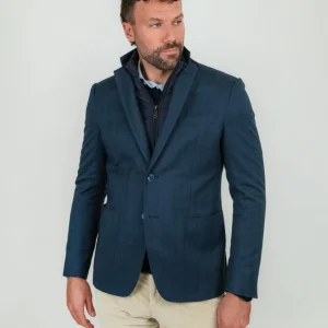 BLAZER BLU MICRO SPIGA CON PETTORINA