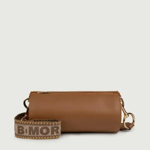 BORSA CILINDRO A TRACOLLA IN PELLE CUOIO "CIRCULAR"