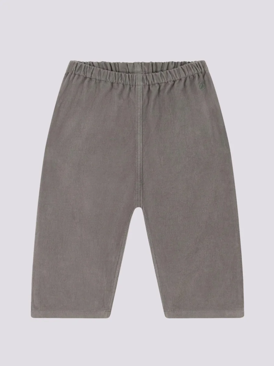 PANTALONI DI VELLUTO A COSTINE SOTTILI GRIGIO