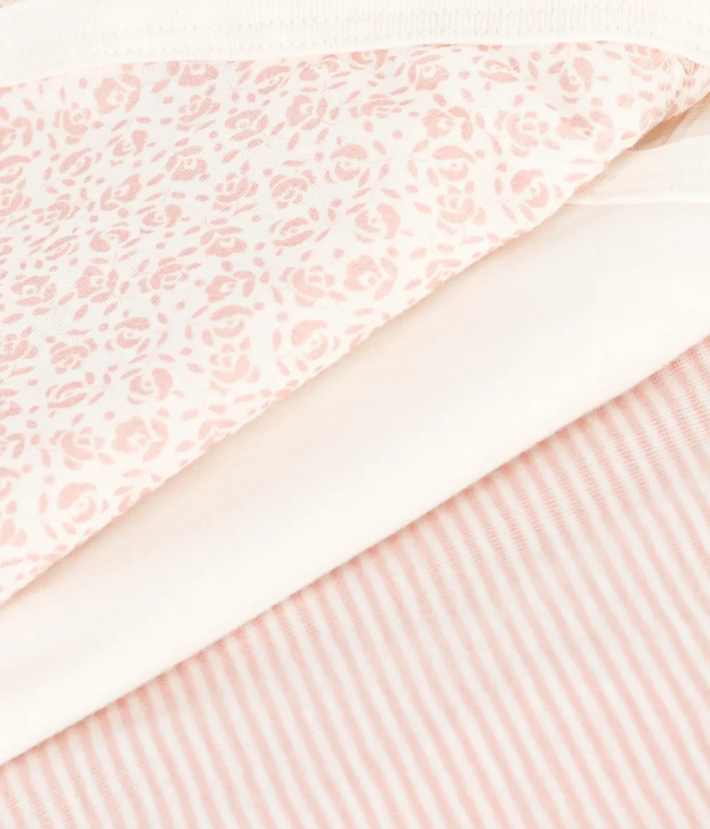 CONFEZIONE DA 3 BODY INCROCIATI IN COTONE BEBÈ - immagine 3