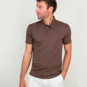 POLO IN LINO COLOR MORO