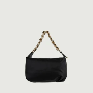 Borsa in nylon nero con catena Trunk