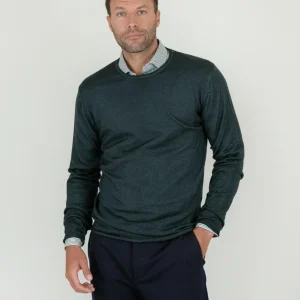 MAGLIA GIROCOLLO IN LANA MERINO VERDE