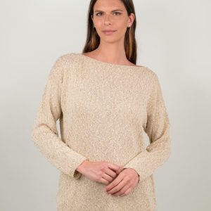 MAGLIA BEIGE DETTAGLI LUREX