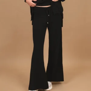 PANTALONE A PALAZZO IN MAGLIA NERO