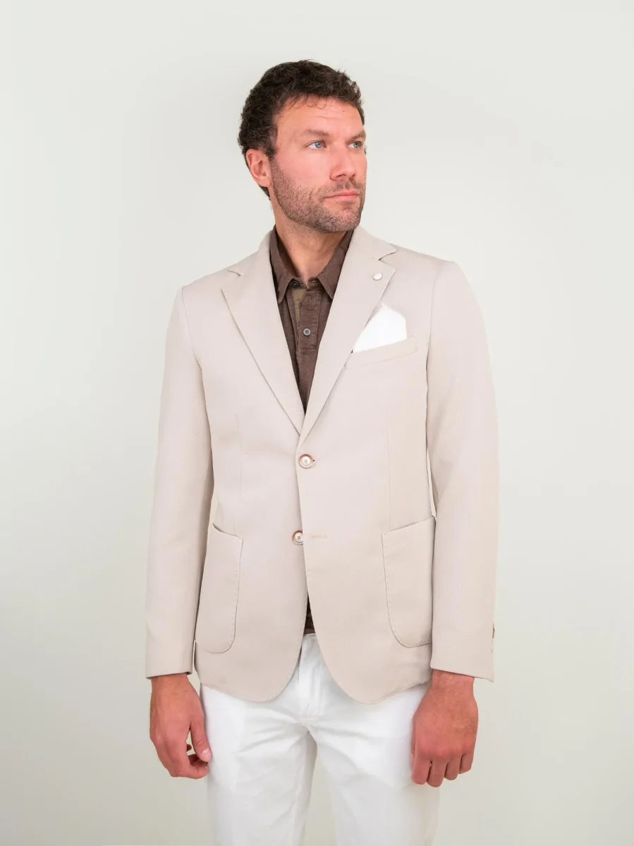 BLAZER DUE BOTTONI BEIGE CORDA
