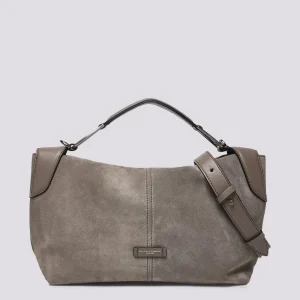 Borsa Alicudi in suede light grey