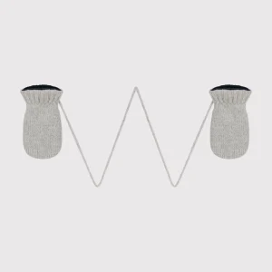 Moufles in maglia grigia  foderata in pile neonato