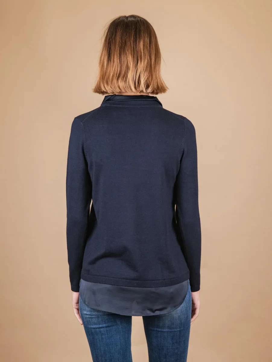 MAGLIA CAMICIA 2 IN 1 BLU - immagine 3