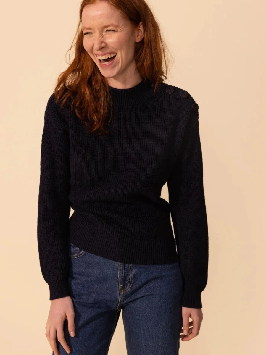 MAGLIONE DONNA IN COTONE A COSTA INGLESE