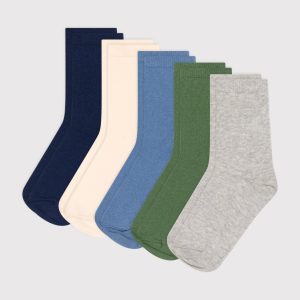 5 paia di calze in cotone tinta unita