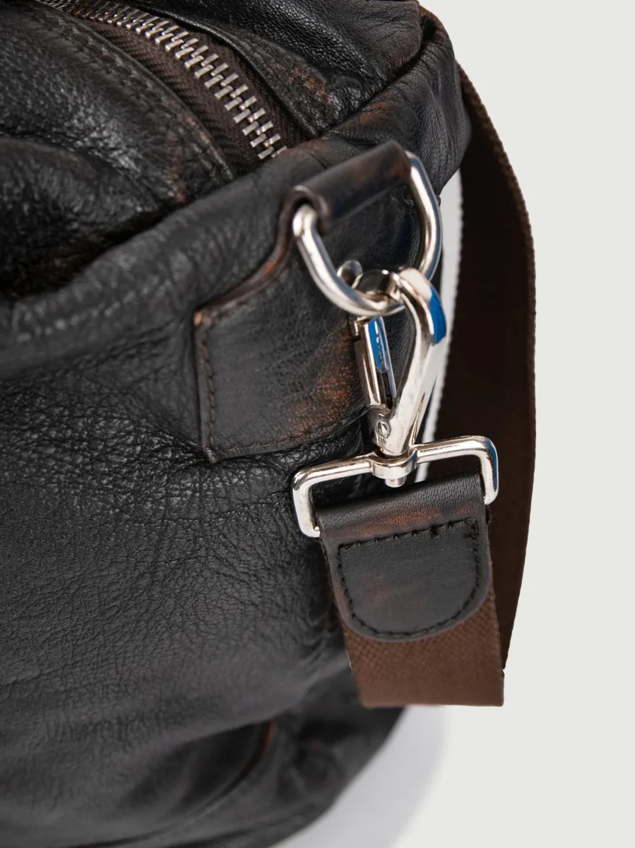 BORSA IN PELLE TESTA MORO LUCKY - immagine 6