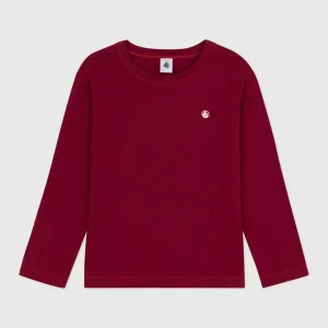 T-shirt a maniche lunghe in cotone tinta unita