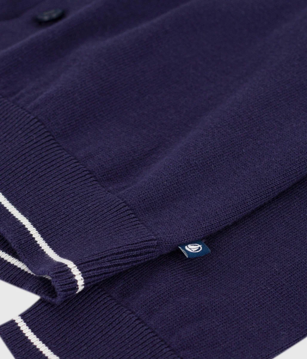 Cardigan scollo a V in cotone blu - immagine 4