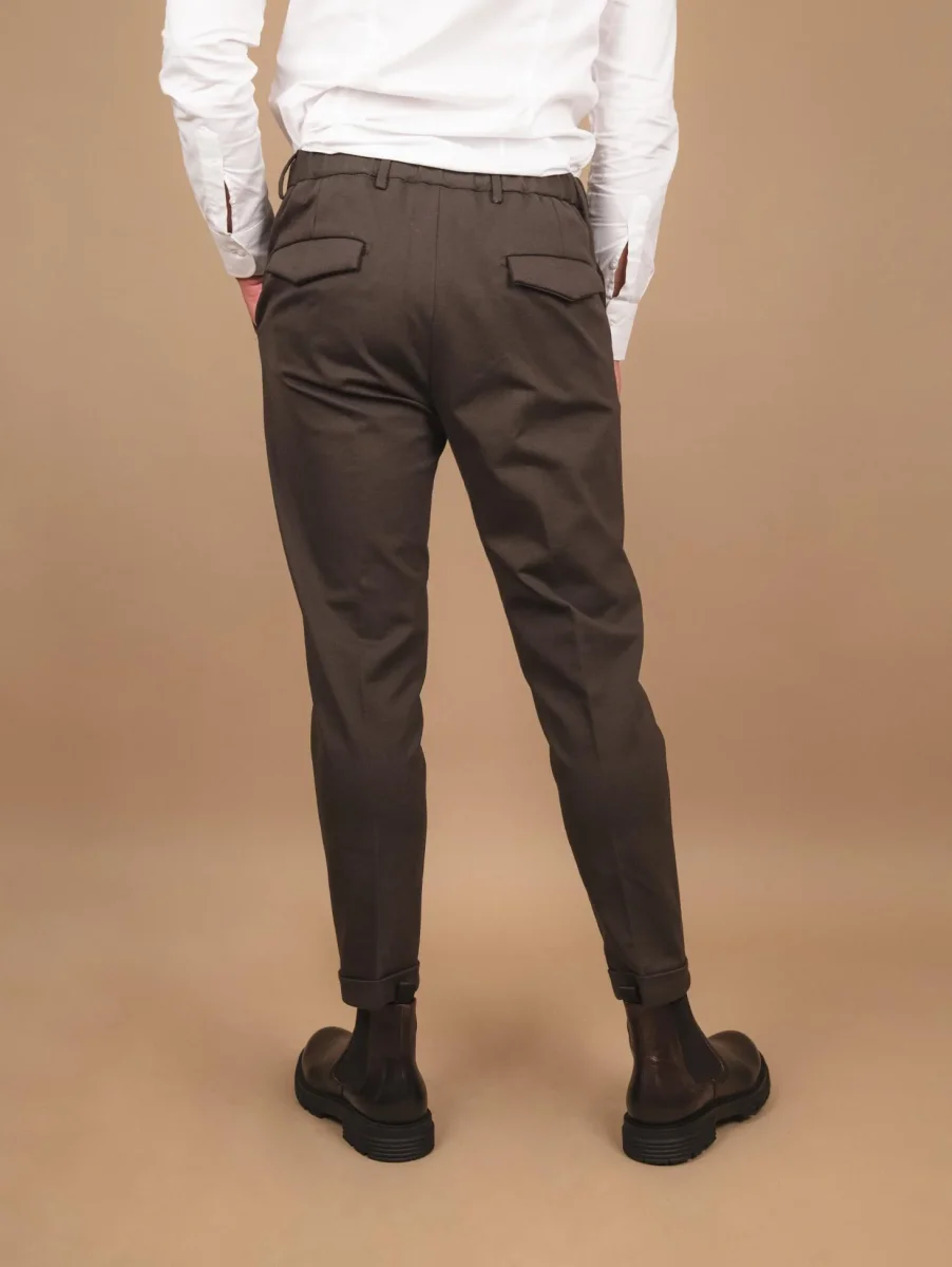 PANTALONE CON COULISSE ELASTICIZZATO VERDE MILITARE - immagine 4