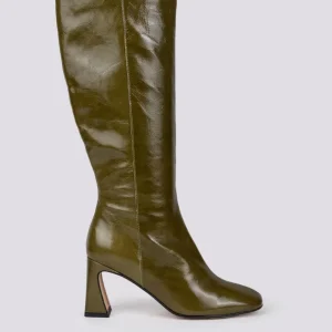 STIVALE ALTO IN NAPLAK VERDE BOTTIGLIA