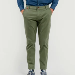 PANTALONE IN COTONE VERDE SALVIA
