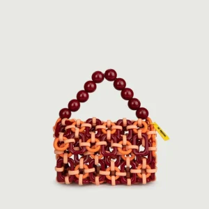 BORSA A BAULETTO IN RESINA MULTICOLOR ROSSA "BUBBLE"