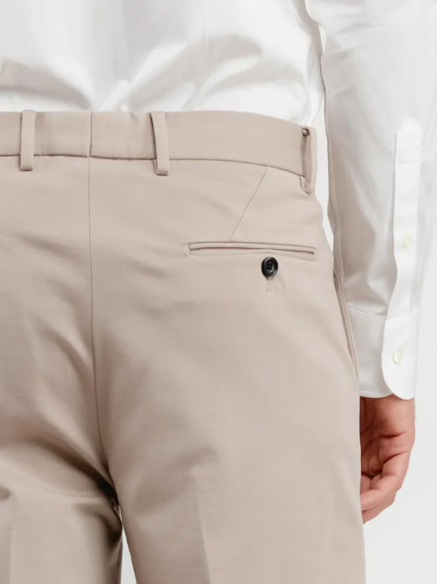 PANTALONE CLASSICO IN JERSEY BEIGE - immagine 5