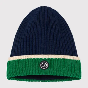 Berretto in maglia multicolor foderata in pile bambino