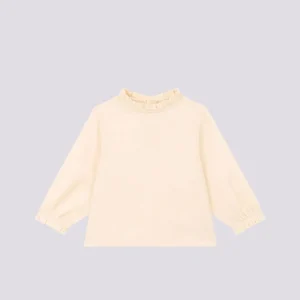 BLUSA A MANICHE LUNGHE IN GARZA DI COTONE PER BEBÈ