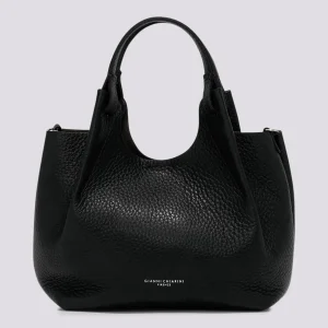 Borsa a spalla Dua in pelle marrtellata nera